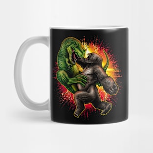 Gorilla versus T Rex Mug